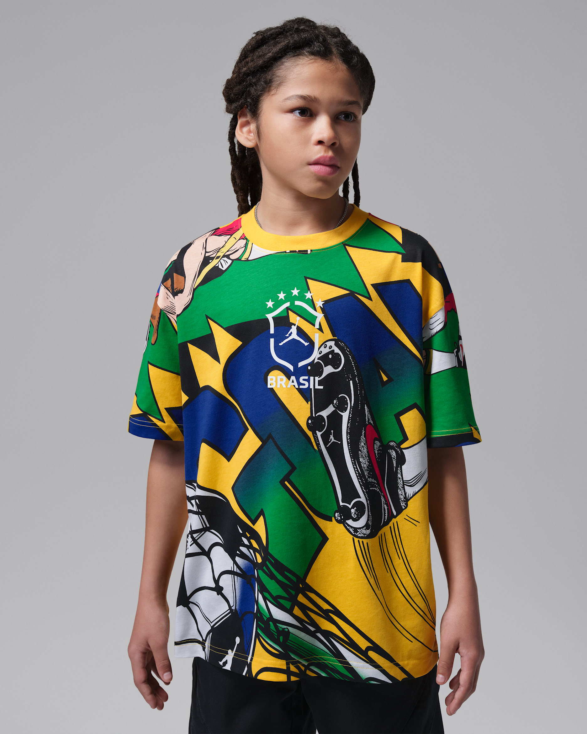Jordan Essentials Big Kids' Boxy Goal T-Shirt. Nike JP
